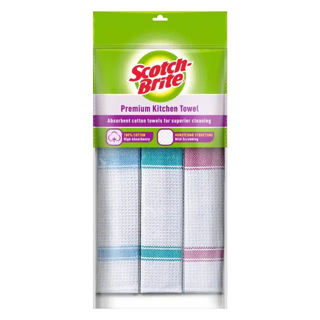 Scotch-Brite Cotton Kitchen Towels (Pack Of 3)