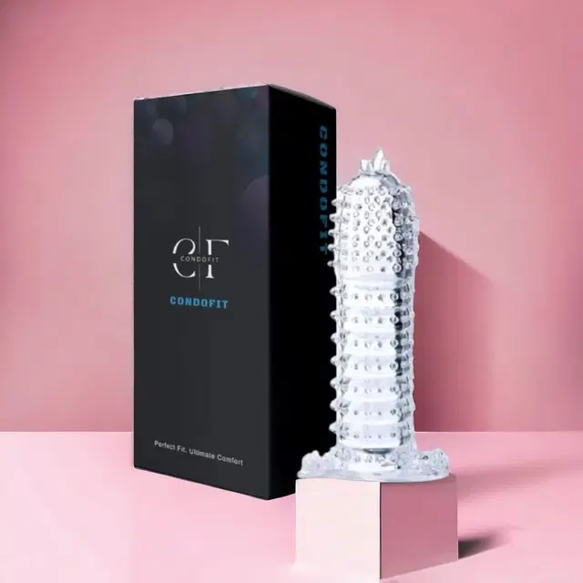 Crystal Dotted Reusable Condom for Men, Transparent