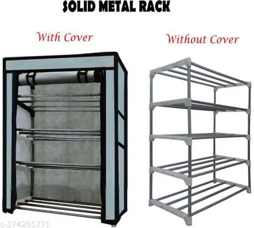 Metal 4 Layer Collapsible Multipurpose Rack, Grey