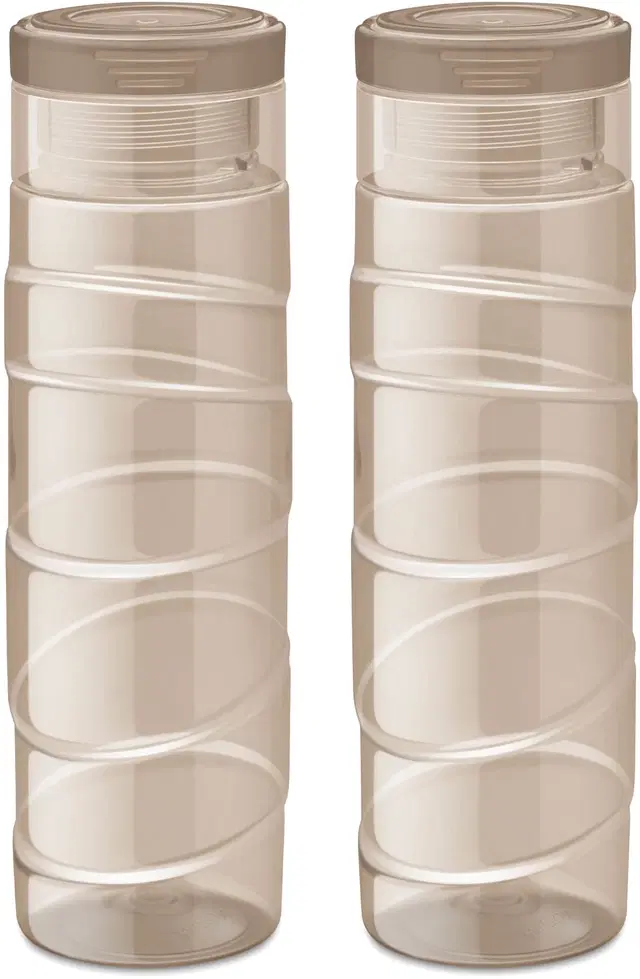 Milton Plastic Water Bottles, Pack of 2, Brown, 1000 ml