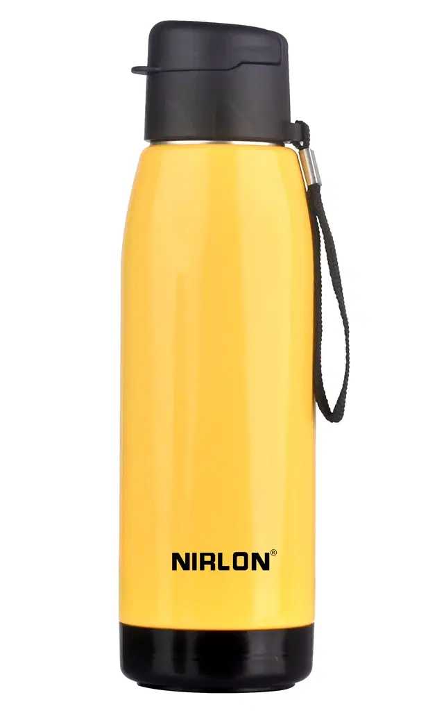Nirlon PU Insulated Stainless Steel Water Bottles, Yellow, 750 ml
