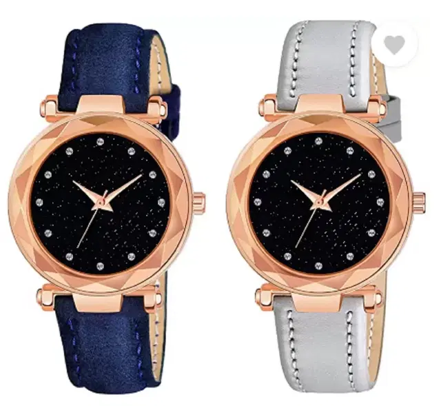 Analog Watch for Women & Girls, Pack of 2 (Multicolor)
