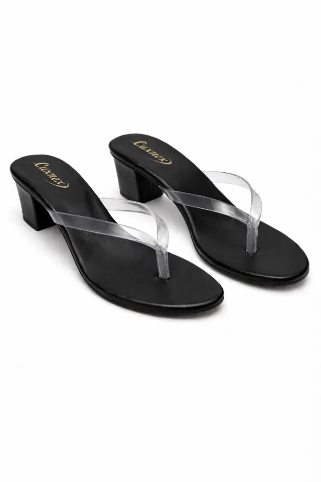 Solid Block Sandals for Women (Black, 3)