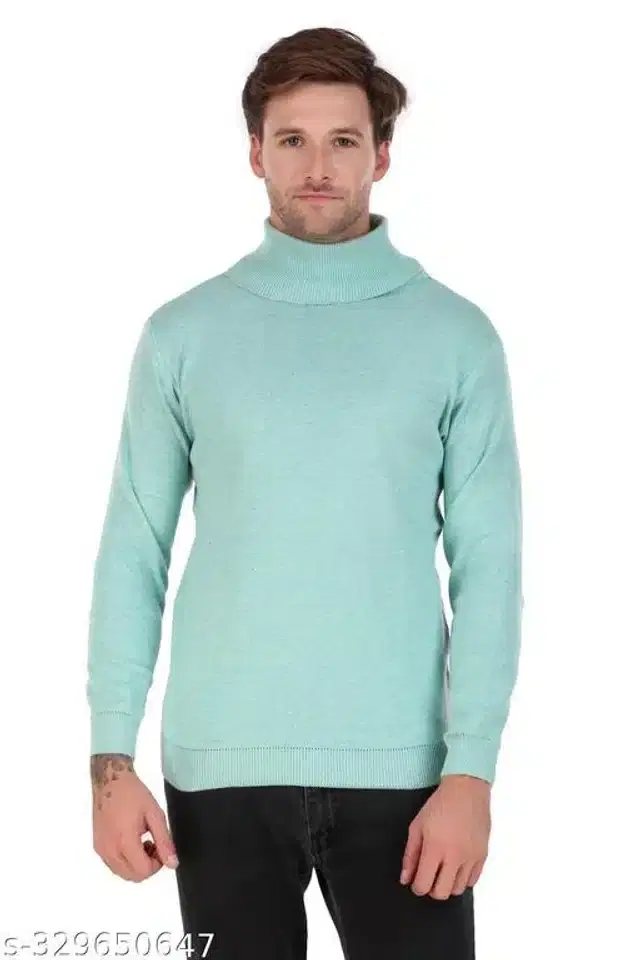 Acrylic Sweater for Men (Sky Blue, XL)