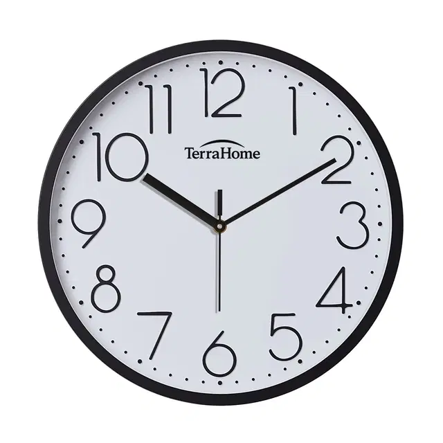 TerraHome Step Embossed Mini Wall Clock 8in White Dial