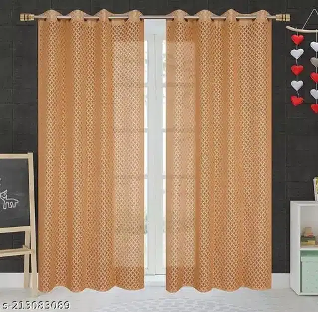 Curtains for Door, Orange, 5 Feet, Pack of 2