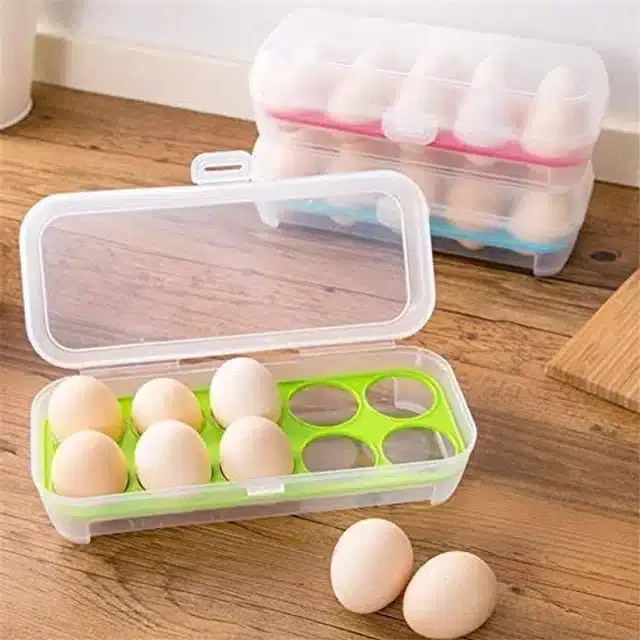 Plastic Single Layer Egg Container, Assorted