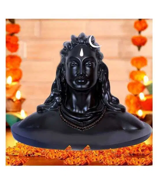 Resin Adiyogi Shiv Idol figurines, Black, Te-14