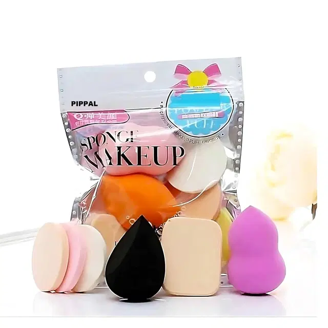 Pippal 6 Pcs Makeup Blenders Puffs, Multicolor, Set of 1