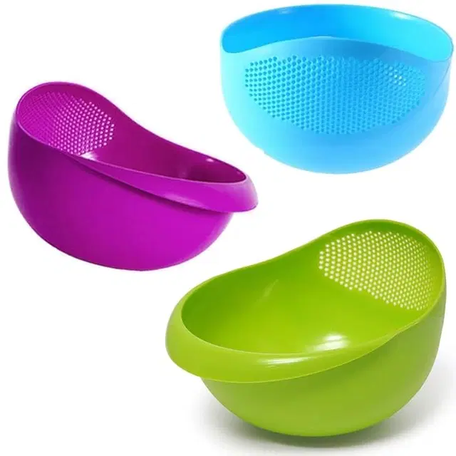 Plastic Food Strainer for Kitchen, Assorted, Pack of 3