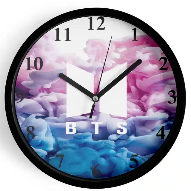 HD Printed Plastic Wall Clock, Multicolor, 10x10 Inches