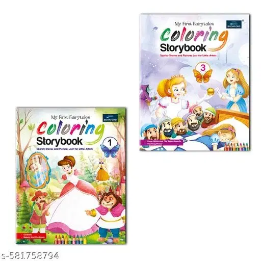 My First Fairytales Coloring Storybooks - Set of 2 - (Parts 1 & 3)