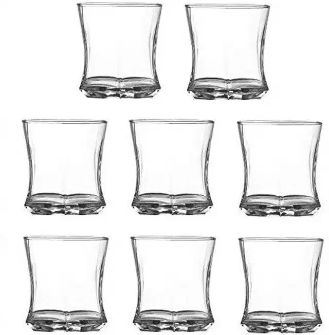 Liquor cum Cocktail Glasses, Transparent, 280 ml, Pack of 8