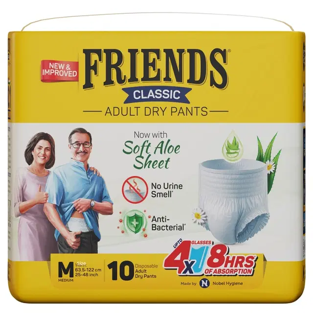 Friends Classic Adult Dry Pant 10 Diapers (Medium)