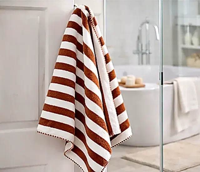 Microfiber Stripe Bath Towel Brown (70*140)