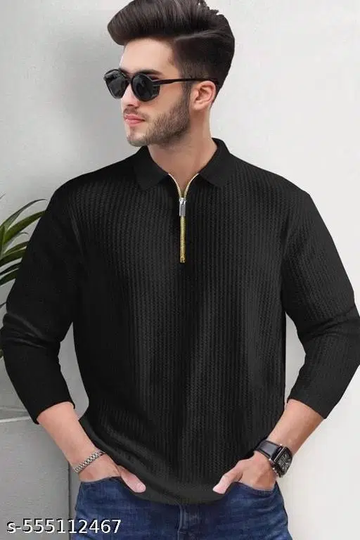 Cotton Blend T-shirt for Men, Black (L)
