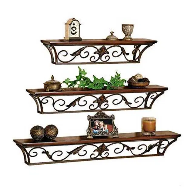 Wooden Wall Shelf For Home Decor, Set Of 3, D-107