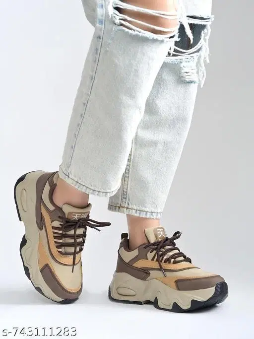 Shoetopia Girls Sneakers Brown (11-12 Years)