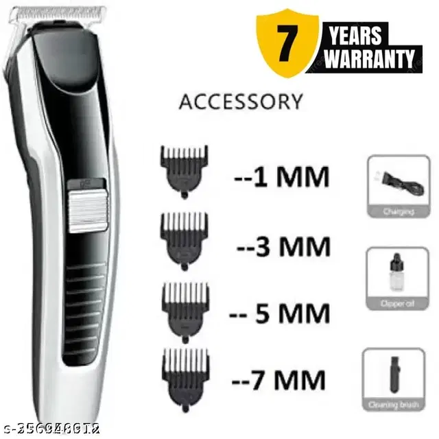 538 Rechargeable Trimmer for Men, Silver & Black