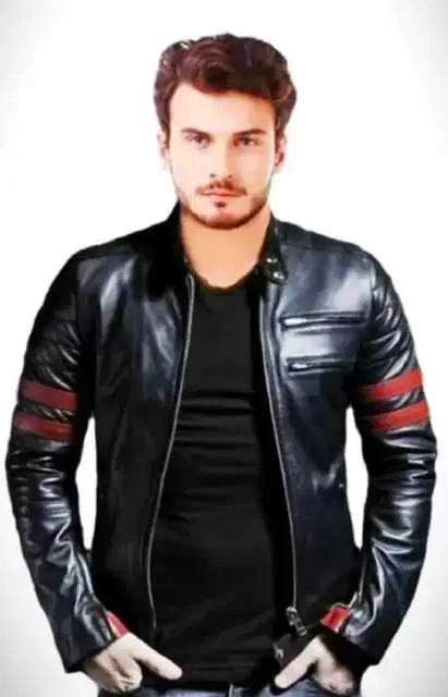 Stylish Men PU Jacket (Black, M) (TFF-4)