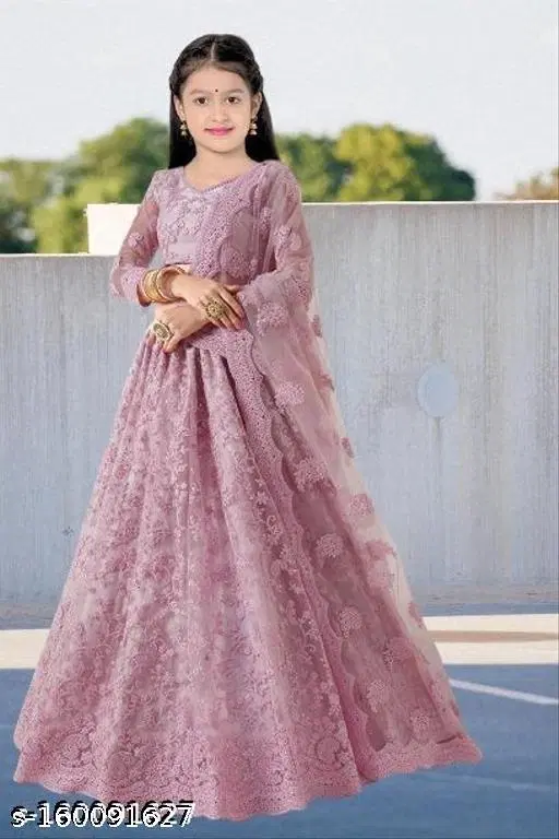 Girls Lehenga Choli for Women (Pink, 11-12 Years)