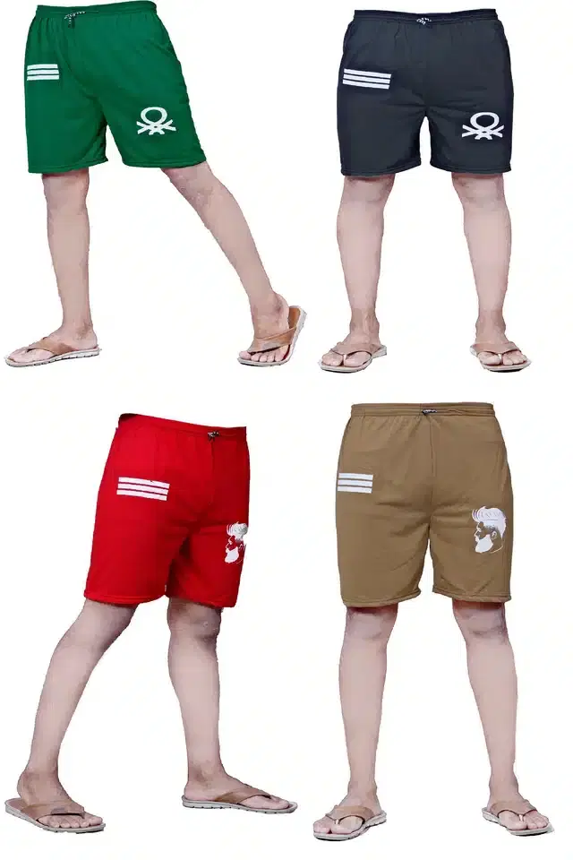 Printed Shorts for Boys, Pack of 4 (Multicolor, 7-8 Years)