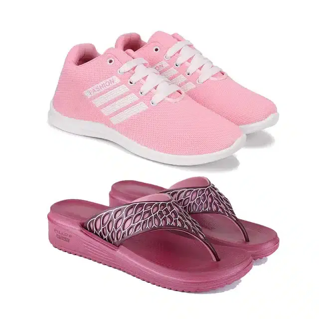 Combo of Casual Shoes & Flip Flops for Women, Pack of 2 (Multicolor, 7)