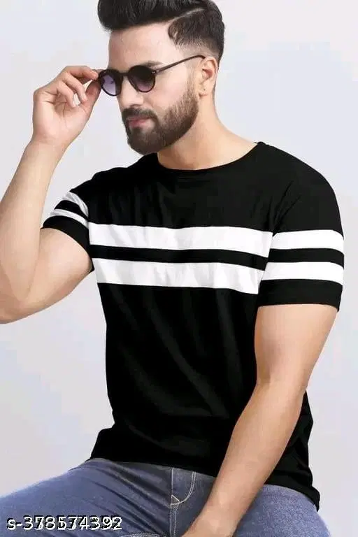 Polyester T-shirt for Men, Black (S)
