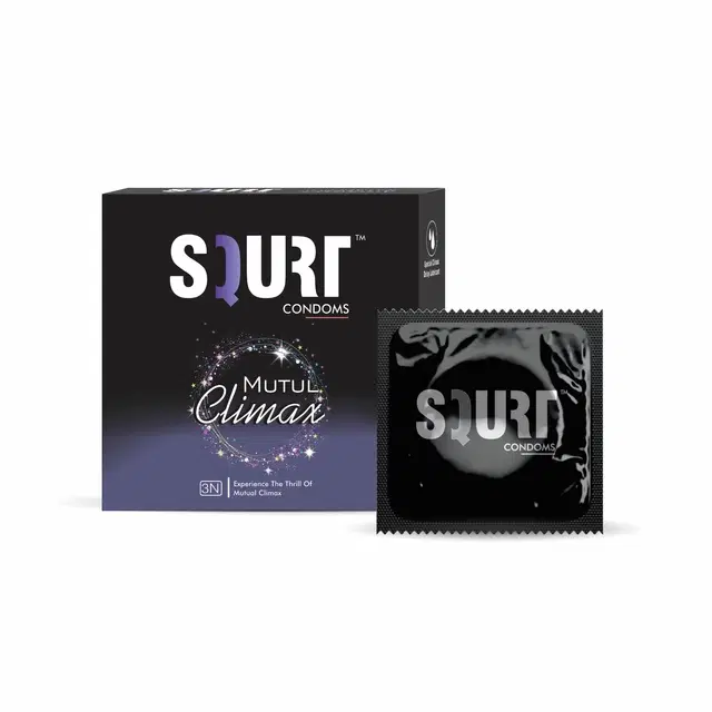 SQURT Mutual Climax 3 Pcs Condoms, Transparent, Set of 1