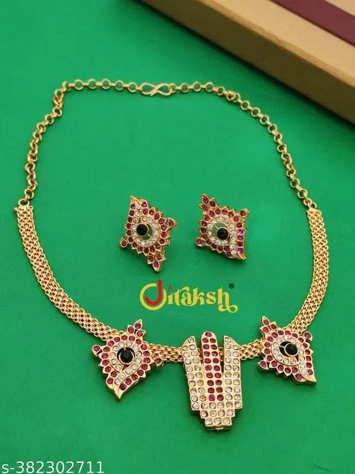 Multicolor Necklace and Earrings for Women, Pack of 3 (Free Size)