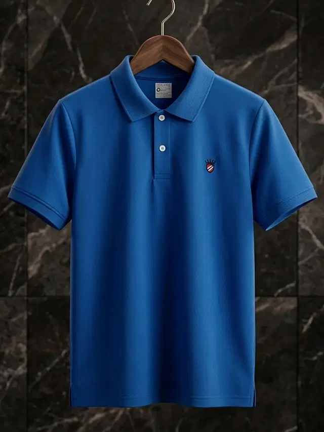 Solid Polo T-shirt for Men (Teal, XL)