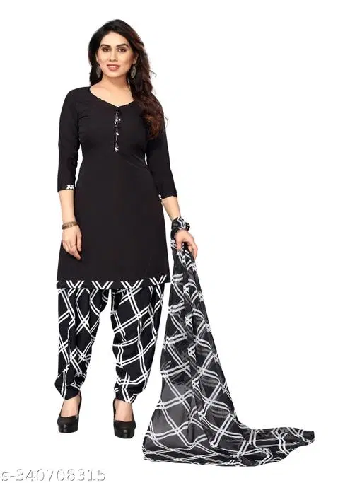 Trendy Leon Suit Material for Women (Black, Un Stitched)
