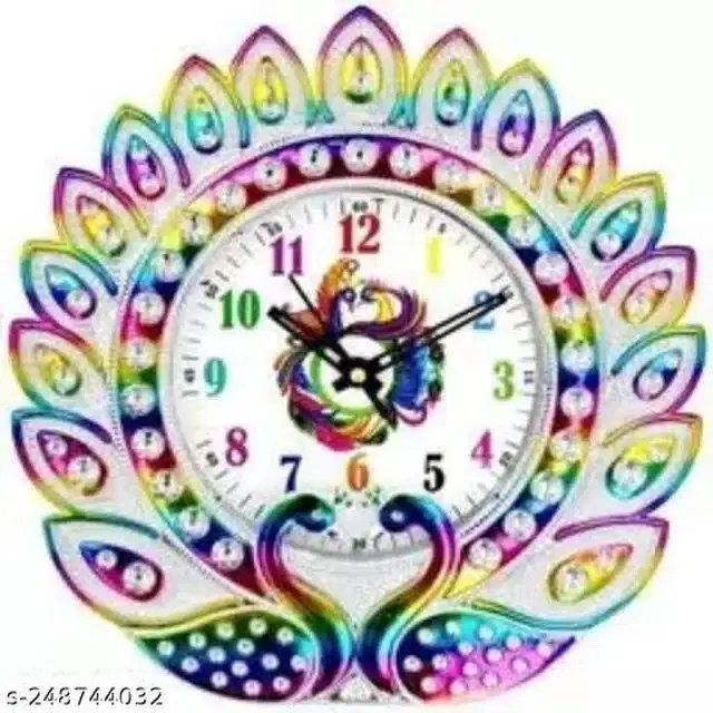 Plastic Analog Clock, Multicolor