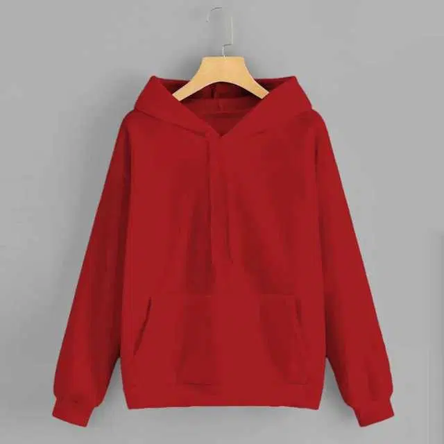 Stylish Wool Men Solid Sweatshirt (Red, S) (ITF-40)