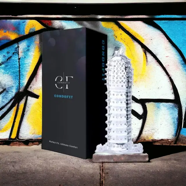 Crystal Dotted Reusable Condom for Men, Transparent