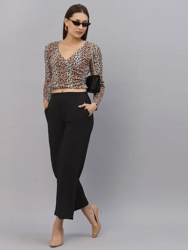 Pure Cotton Printed Top for Women (Brown, XL)