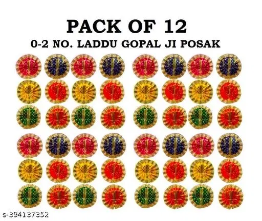 Laddu Gopal Dress Full Set for Kids (Multi, Pack of 12)