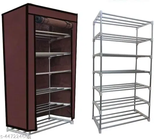 Metal 6 Layer Collapsible Multipurpose Rack, Brown