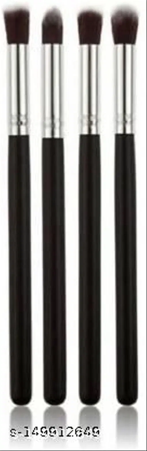 4 Pcs Makeup Brushes Cosmetic Tool Eye Shadow Foundation Blending Brush Fiber Bristle Cosmetic Brush (Black)  - ( 4 Piece in Set)