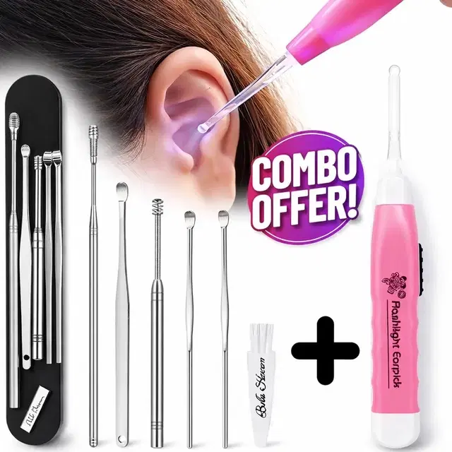 Ear Cleaning Kit, Dust Cleaner, Wax Remover, Cleaning Buds (Set of 1)