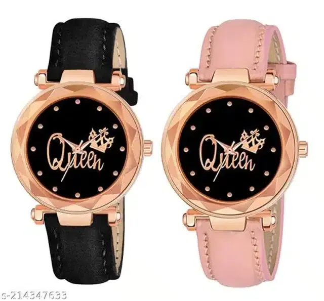 Analog Watch for Women, Pack of 2 (Multicolor)