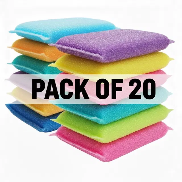 Foam Scrub Pad, Multicolour, Pack of 20