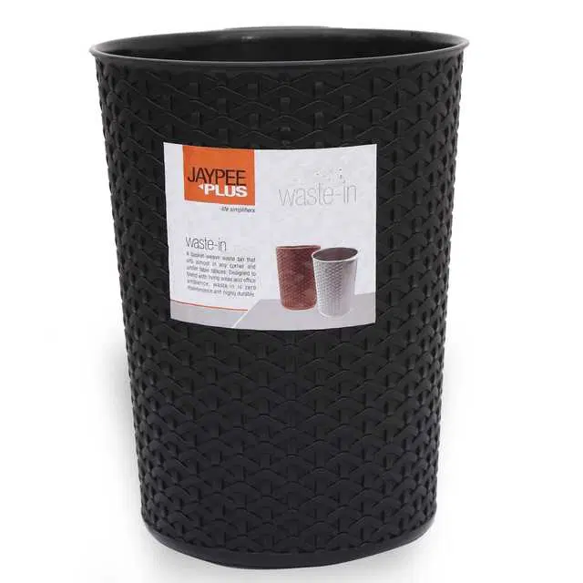 Plastic Dusbin For Home & Office, Black, 10 L, J-52