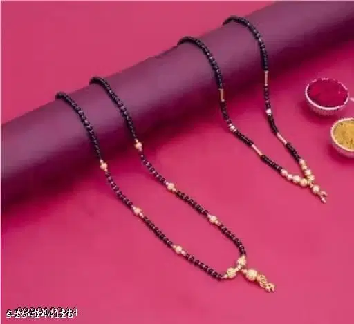 Single Strand Mangalsutra for Women, Pack of 2 (Free Size, 18 inch)