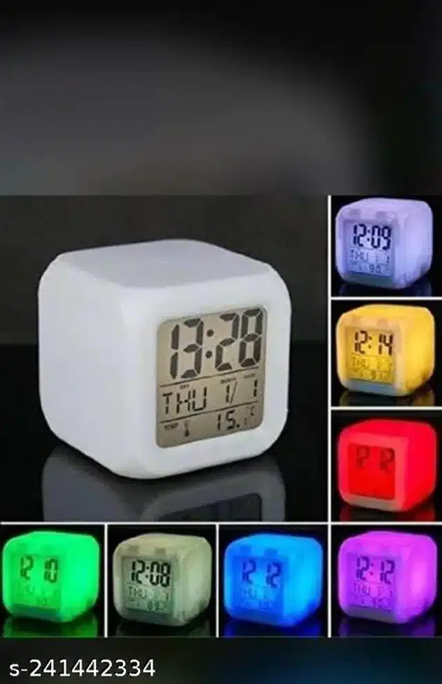 Plastic Digital Clock, Multicolor