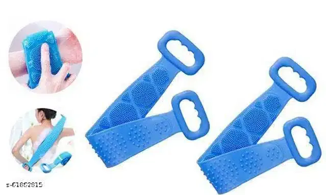 Silicone Body Scrubber, Blue, Pack of 2