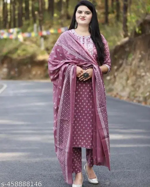 Kurta Set for Women (Light Pink, XL)