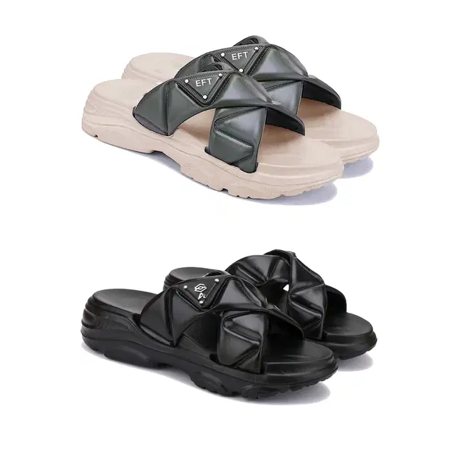 Sliders for Women, Set of 2 (Multicolor, 6)