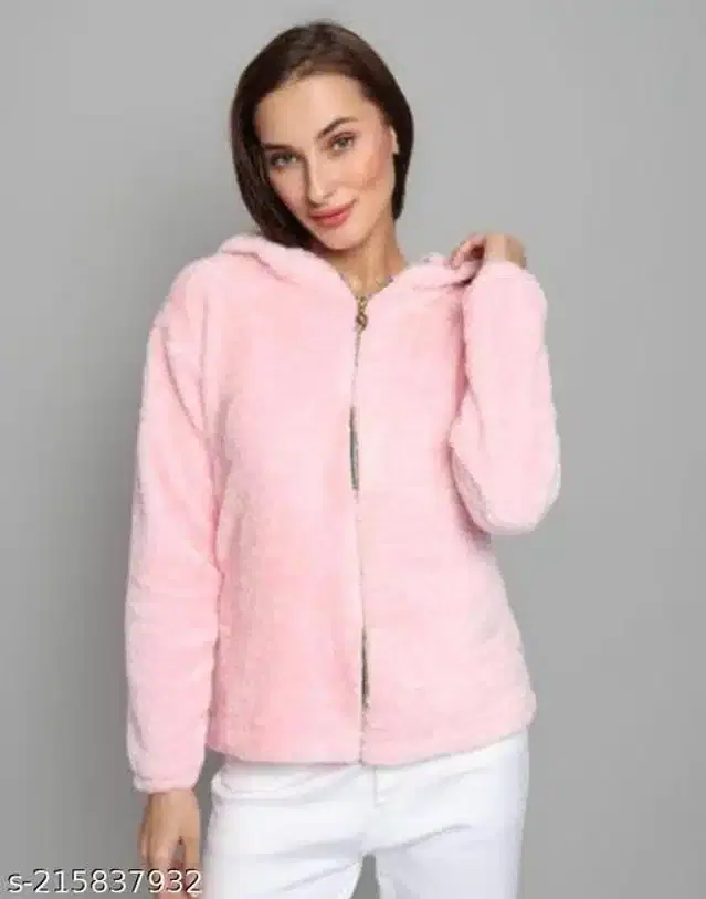 Full Sleeves Sweatshirt for Women (Pink, M)