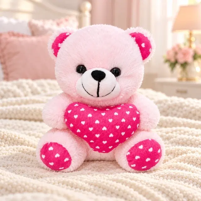 FunZoo Little Bear Heart – 18 Cm, Pink